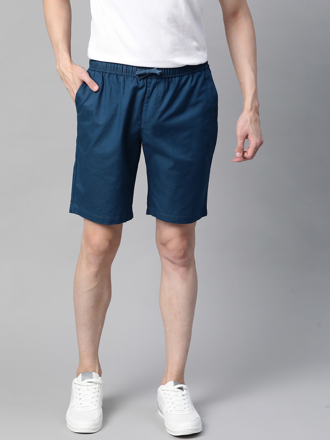 

Mast & Harbour Men Navy Blue Mid-Rise Chino Shorts