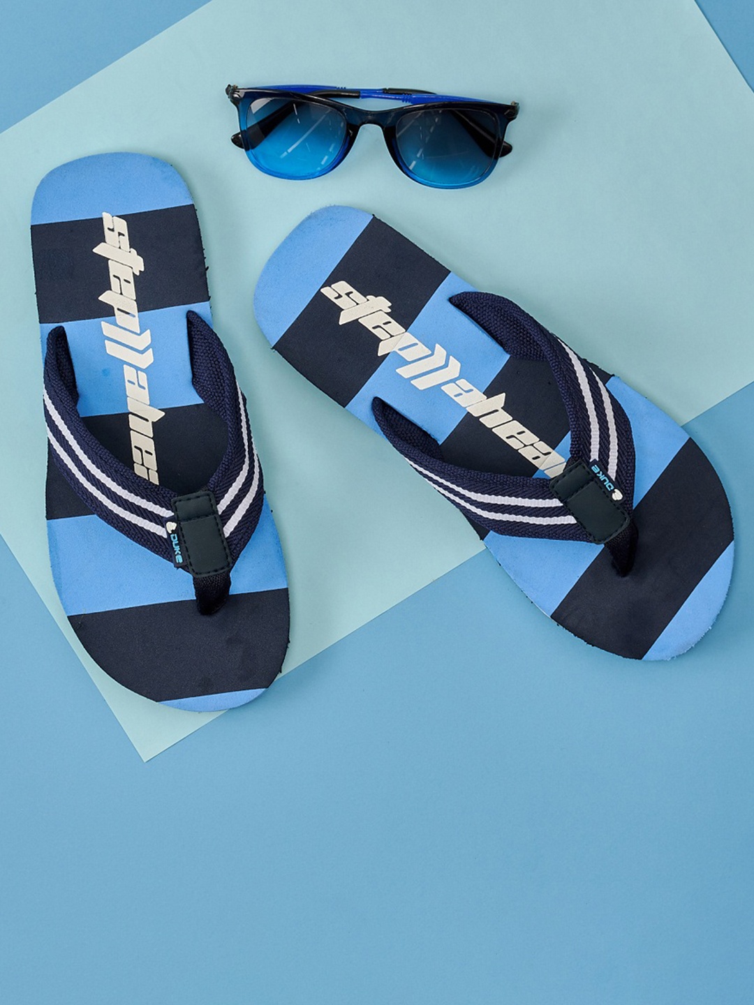 

Duke Men Blue & White Striped Thong Flip-Flops