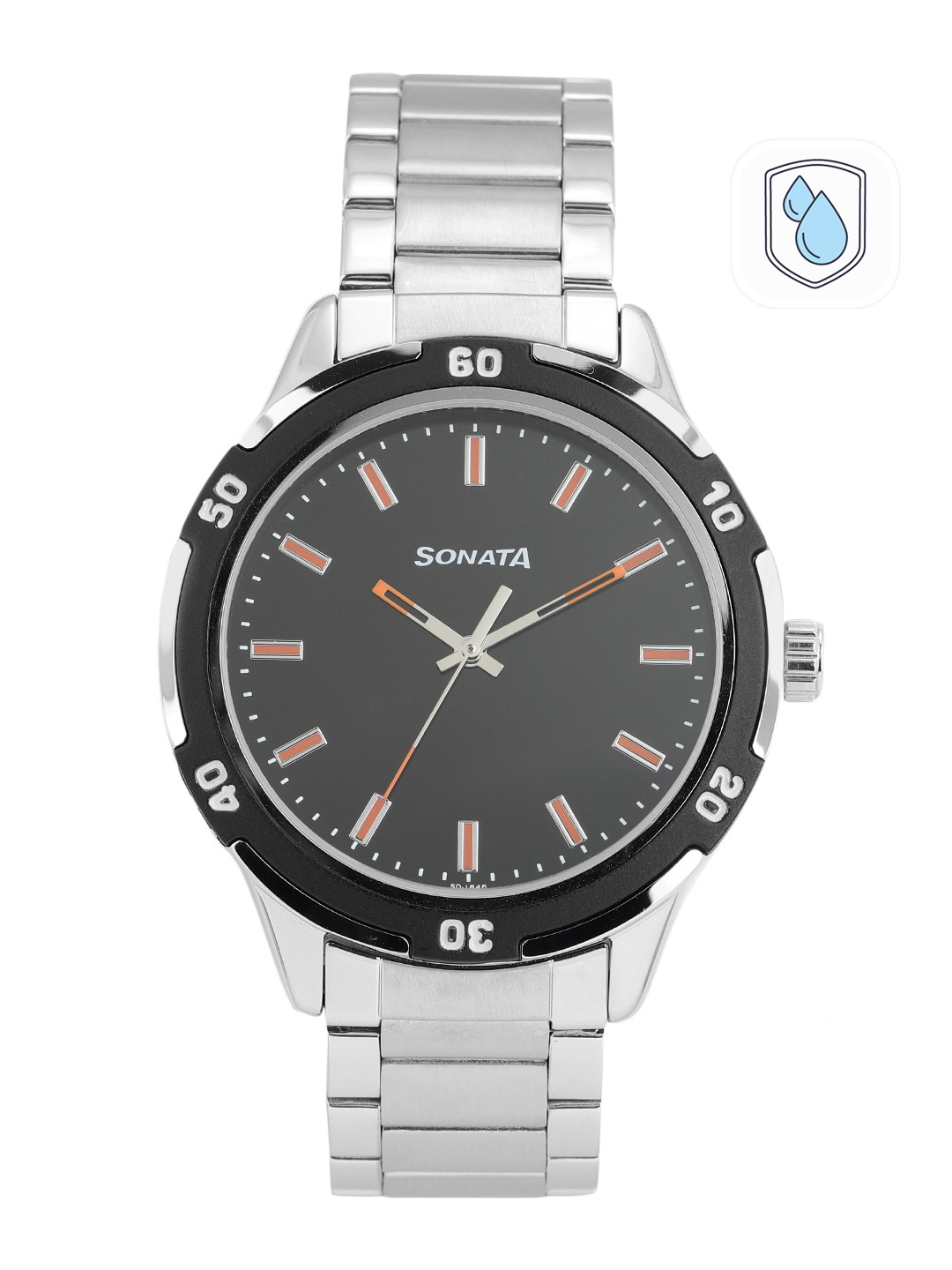 

Sonata Men Black Solid Analogue Watch NN7138KM01