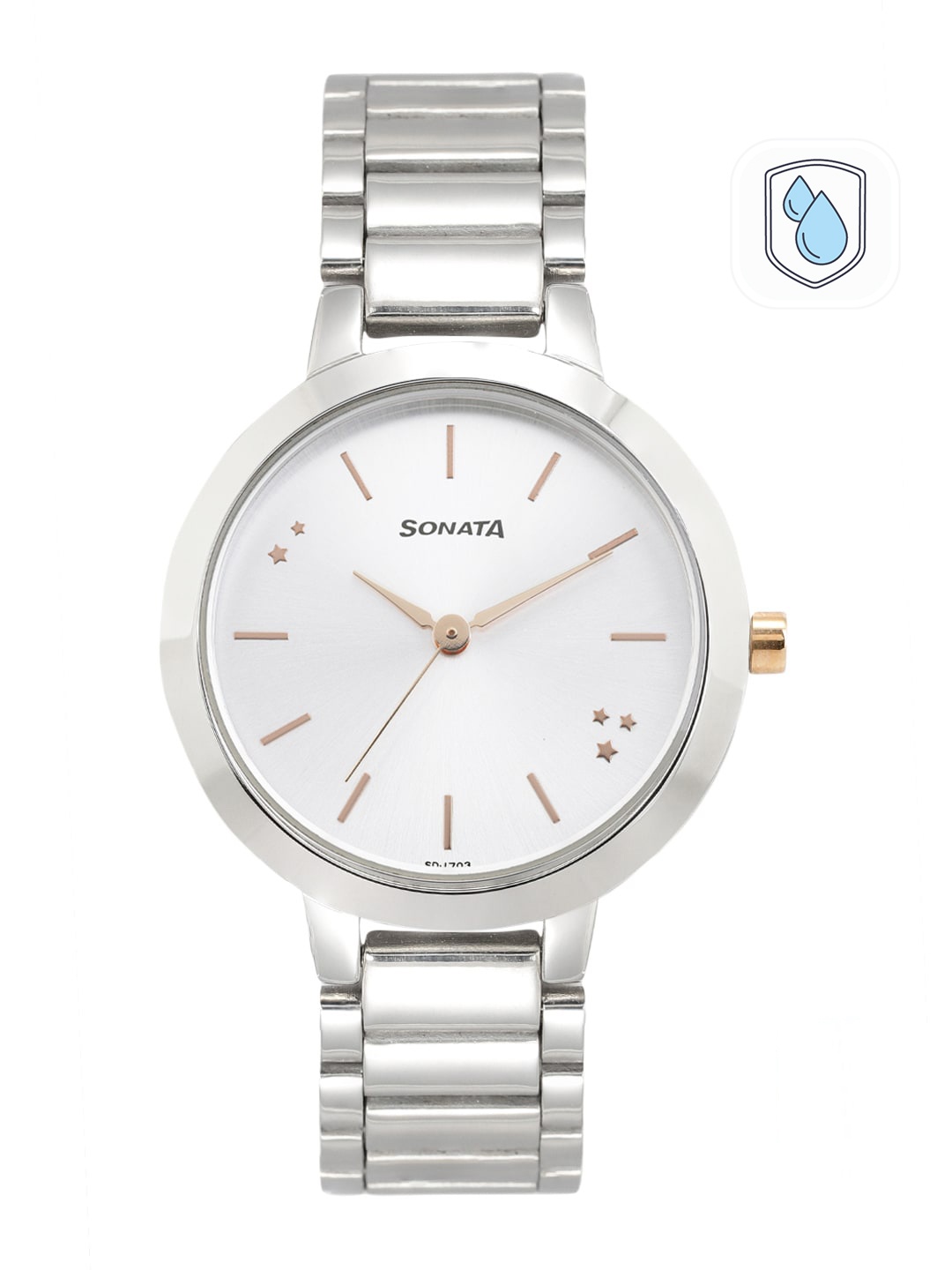 

Sonata Women Silver-Toned Bracelet Style Analogue Watch NN8141KM02