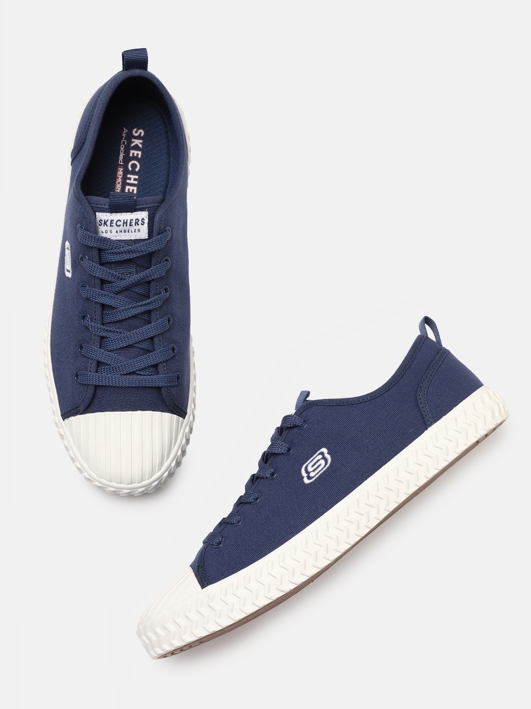 

Skechers Men Navy Blue & White Street Trax Sneakers