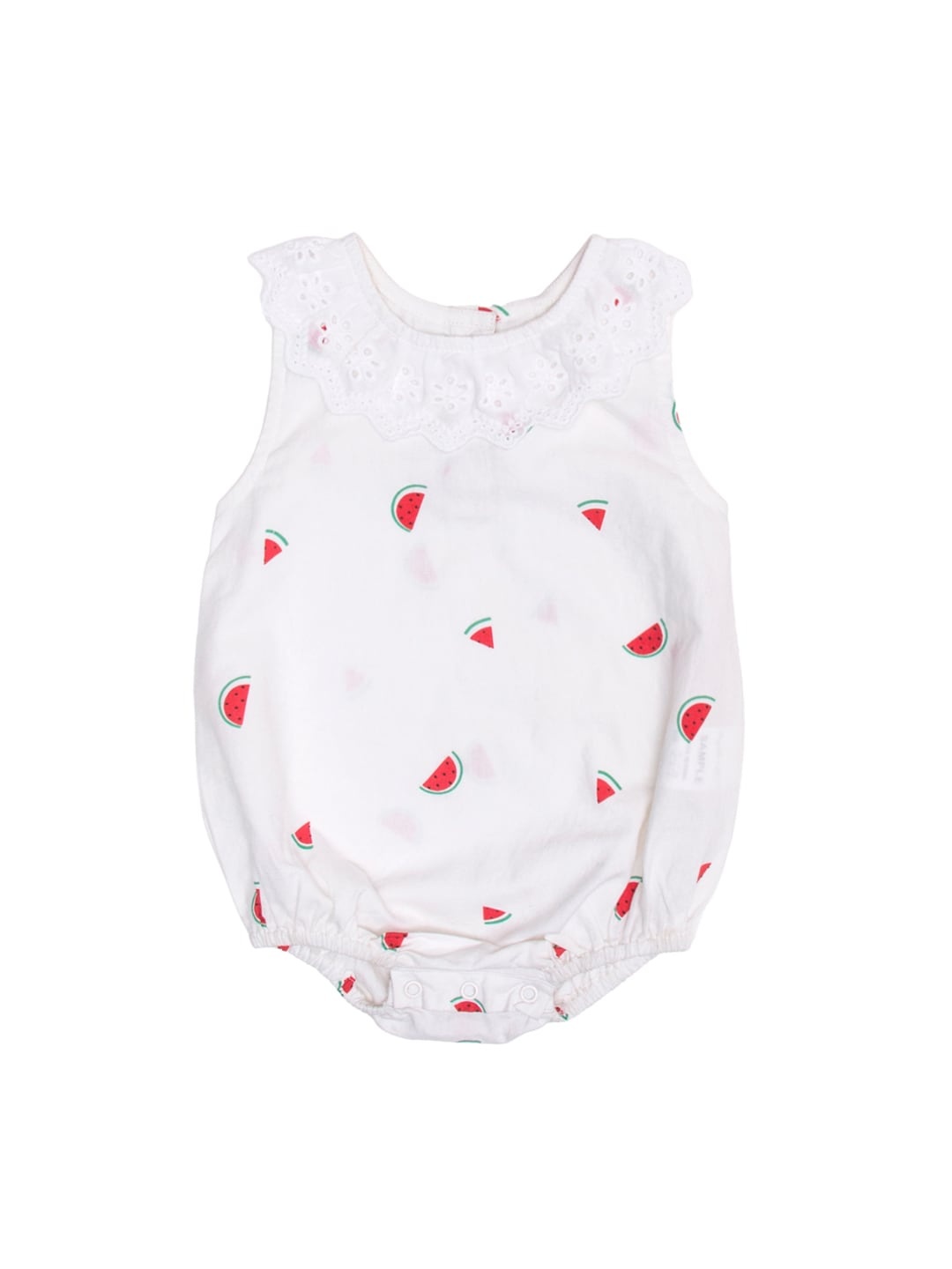 

Nino Bambino Infant Kids White & Red Printed Organic Cotton Sustainable Bodysuit