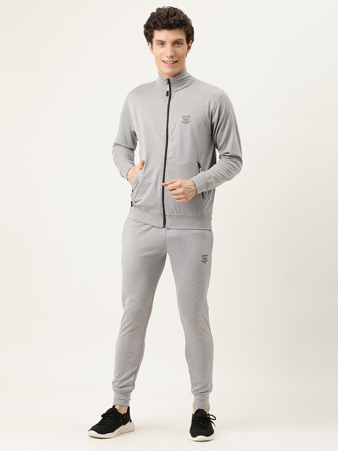 

Sports52 wear Men Grey Comfort Fit Solid Tracksuit