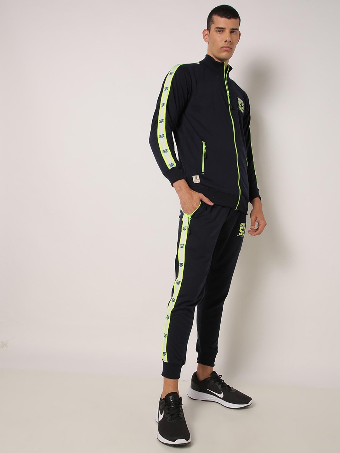 

Sports52 wear Men Solid Tracksuit, Navy blue