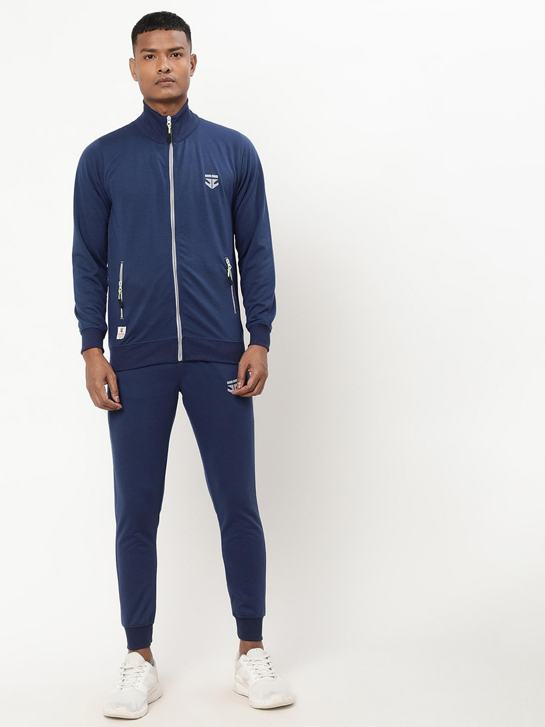 

Sports52 wear Men Solid Knitted Regular Fit Tracksuit, Blue