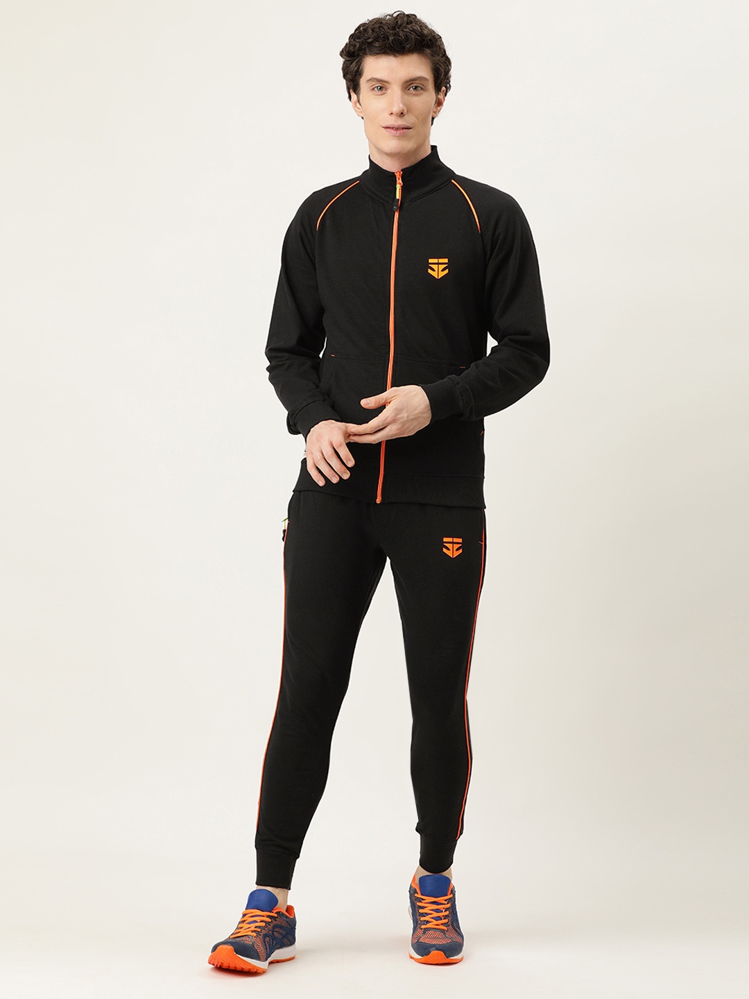 

Sports52 wear Men Black Solid Comfort Fit Tracksuits