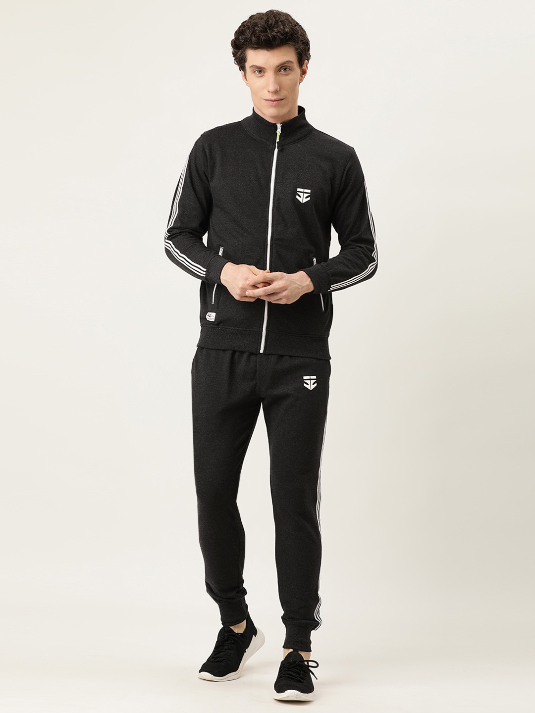 

Sports52 wear Men Charcoal Grey Solid Track Suit