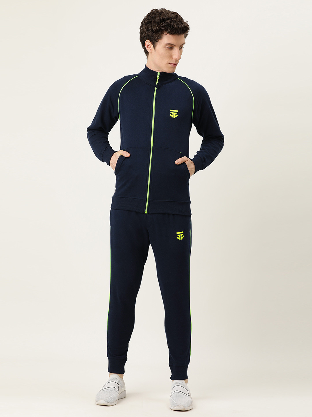

Sports52 wear Men Navy-Blue Solid Tracksuit
