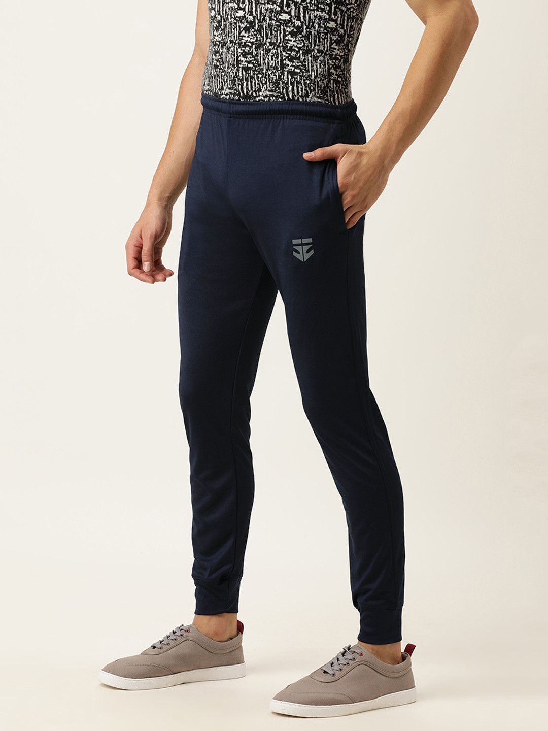 

Sports52 wear Men Navy Blue Solid Slim Fit Joggers