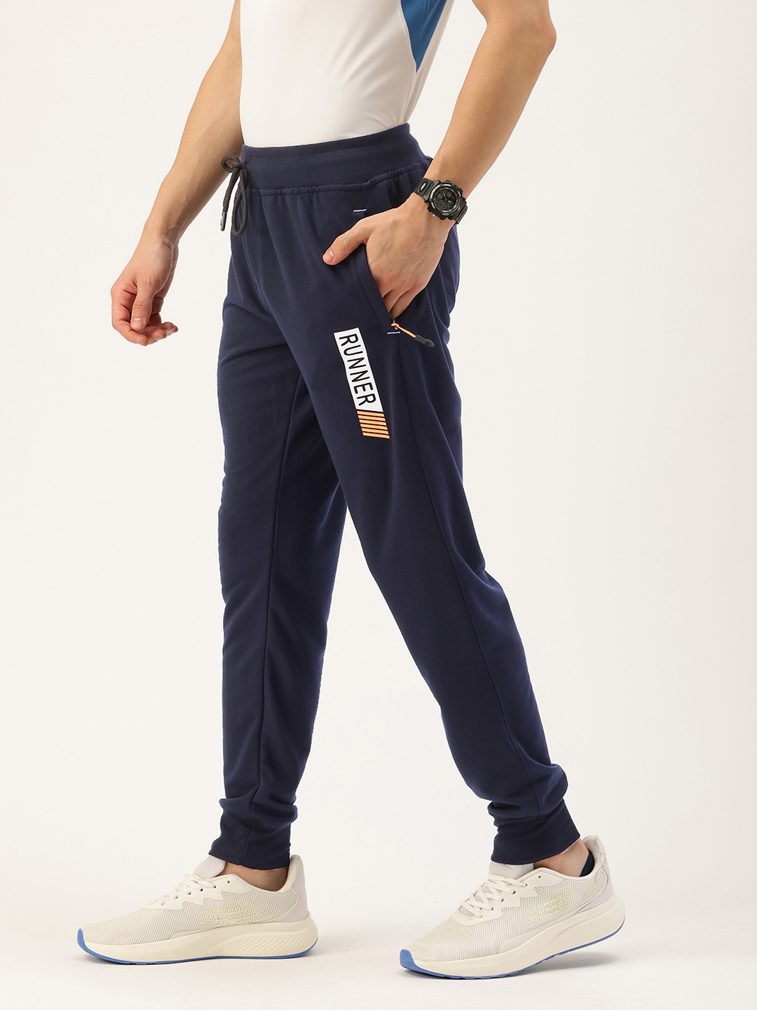 

Sports52 wear Men Printed Slim Fit Outdoor Joggers, Navy blue