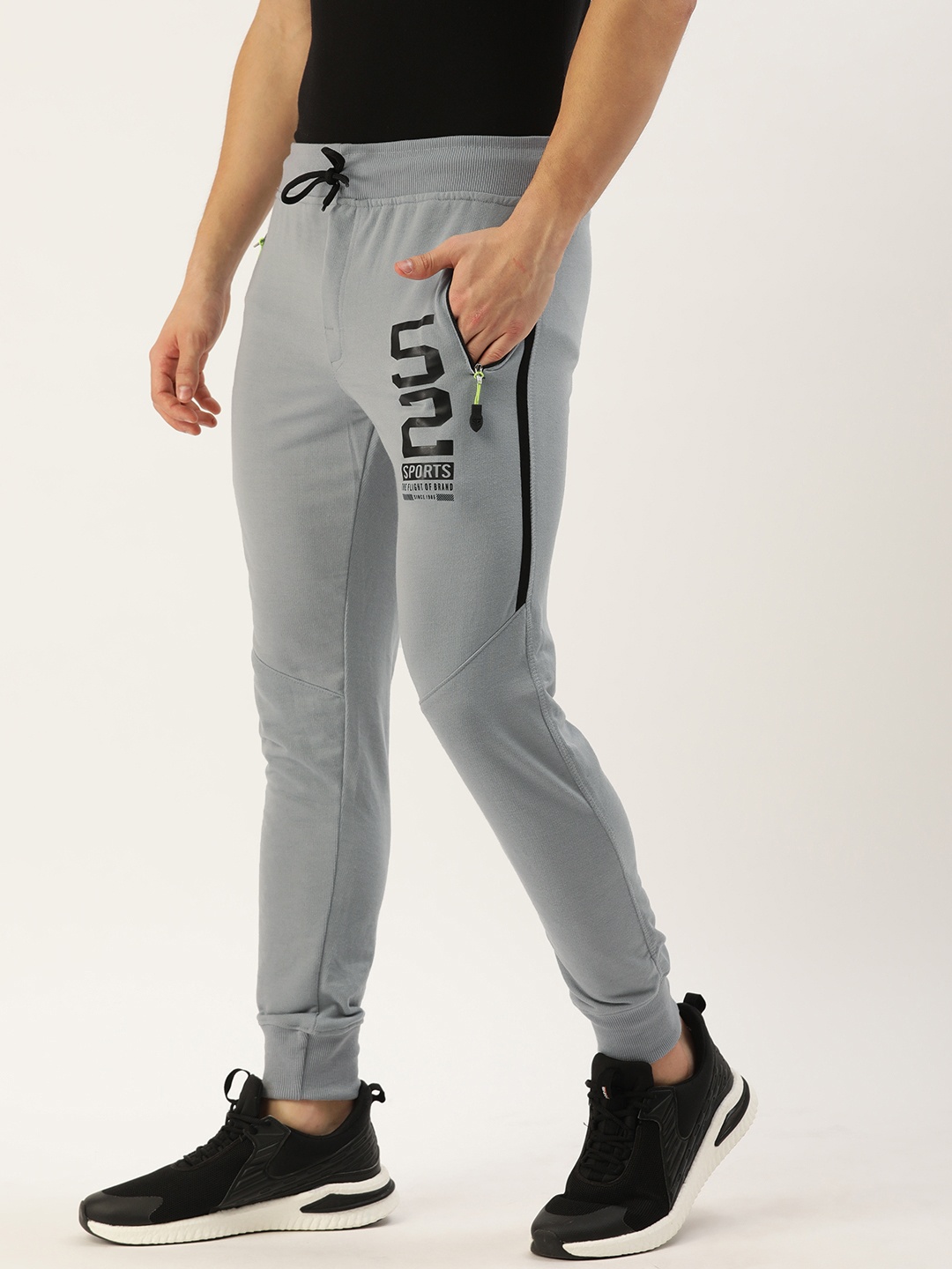 

Sports52 wear Men Grey Slim Fit Brand Logo Printed Joggers