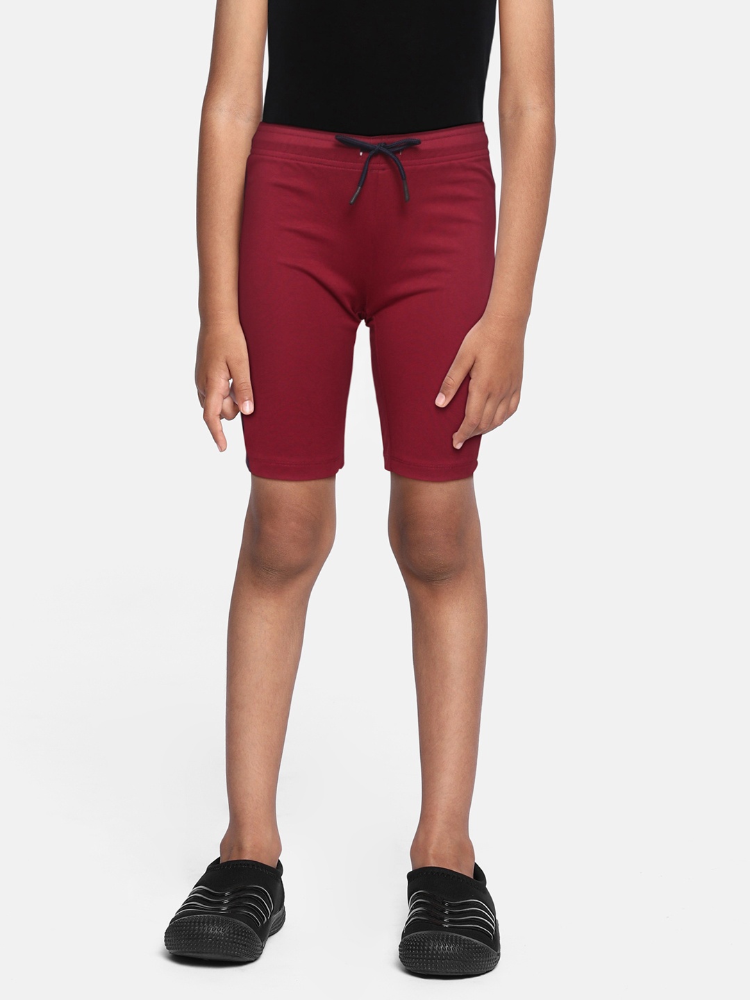 

Indian Terrain Boys Maroon Solid Regular Shorts