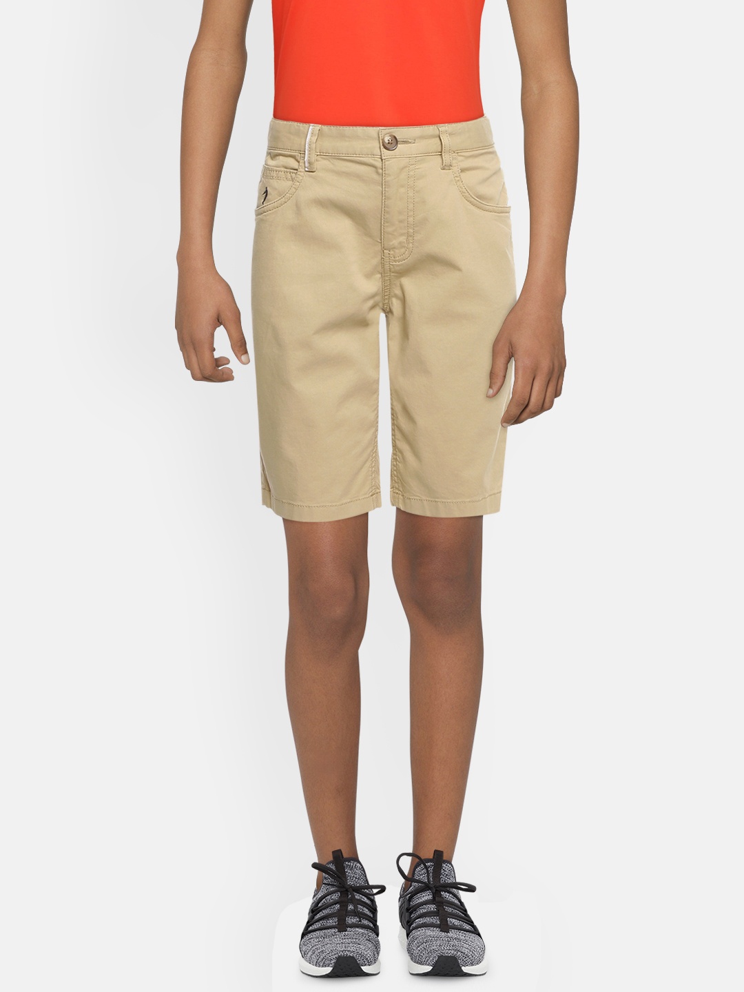 

Indian Terrain Boys Khaki Brown Mid-Rise Chino Shorts