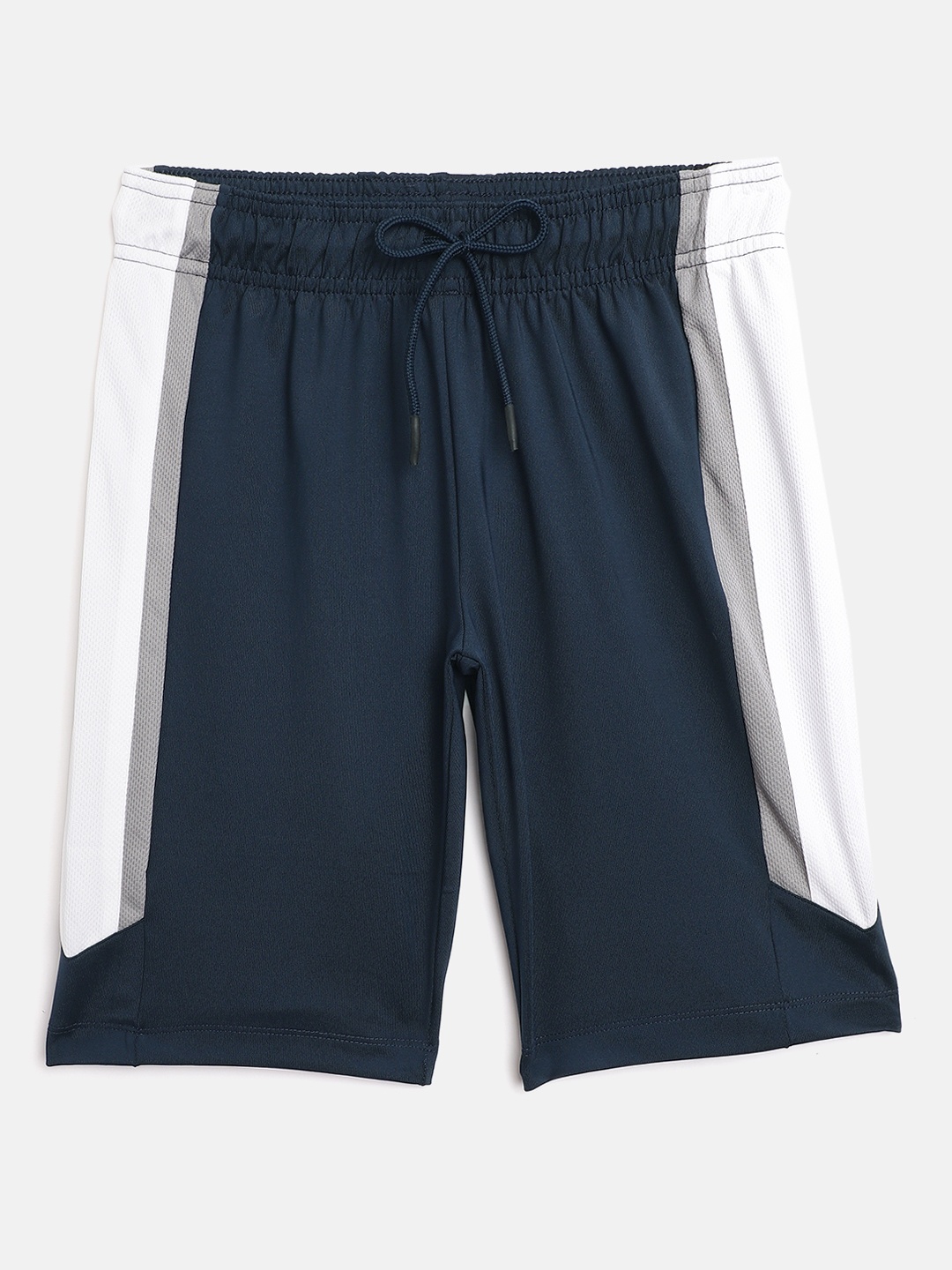 

Indian Terrain Boys Navy Blue & White Slim Fit Mid-Rise Shorts