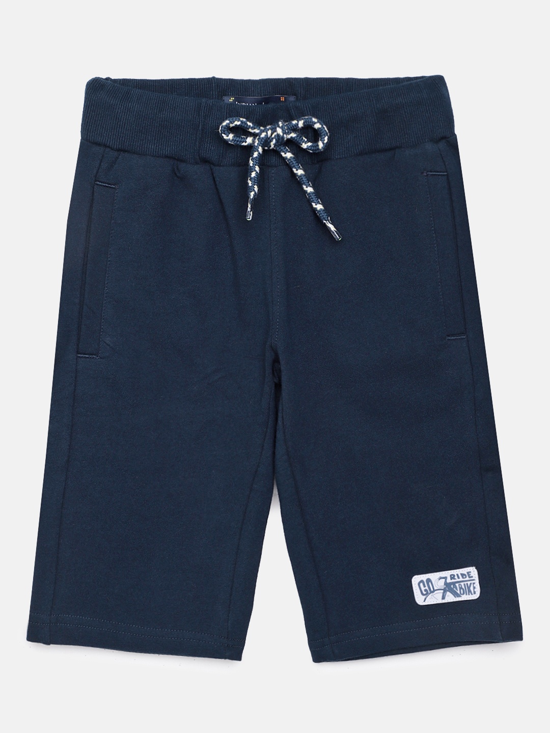 

Indian Terrain Boys Navy Blue Solid Mid-Rise Pure Cotton Regular Shorts