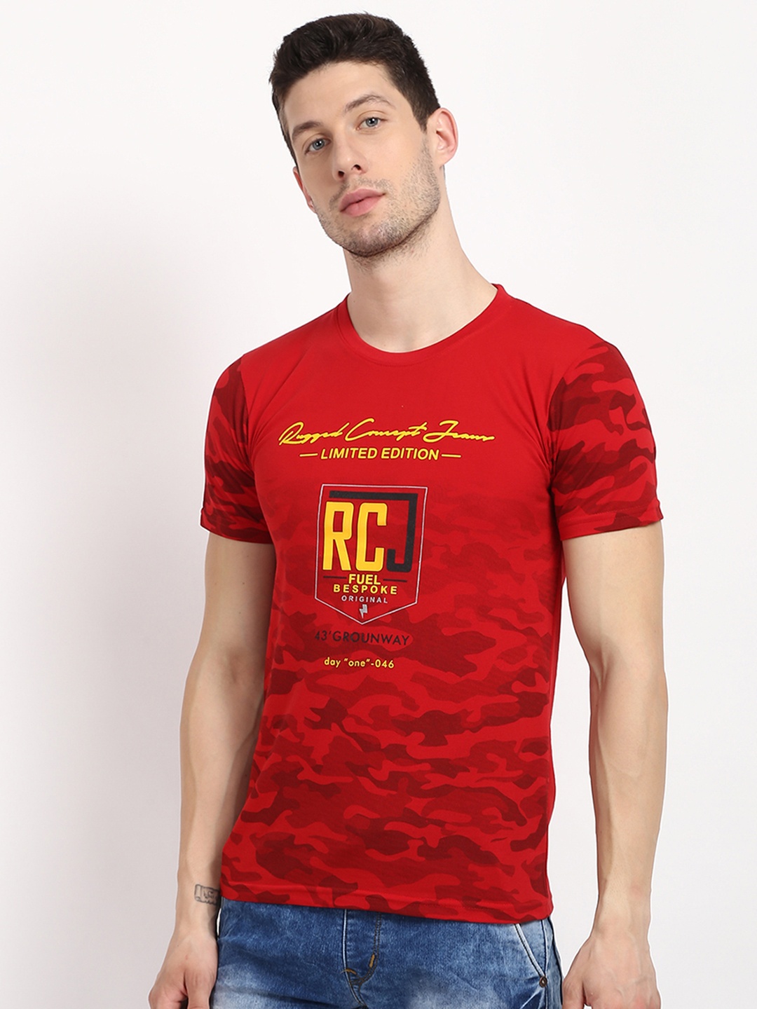 

V2 Value & Variety Men Red Typography Printed T-shirt