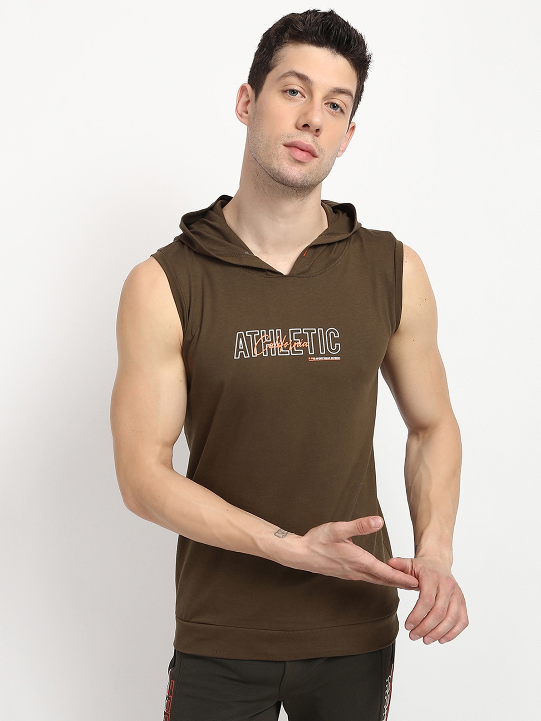 

V2 Value & Variety Men Olive Green Typography T-shirt