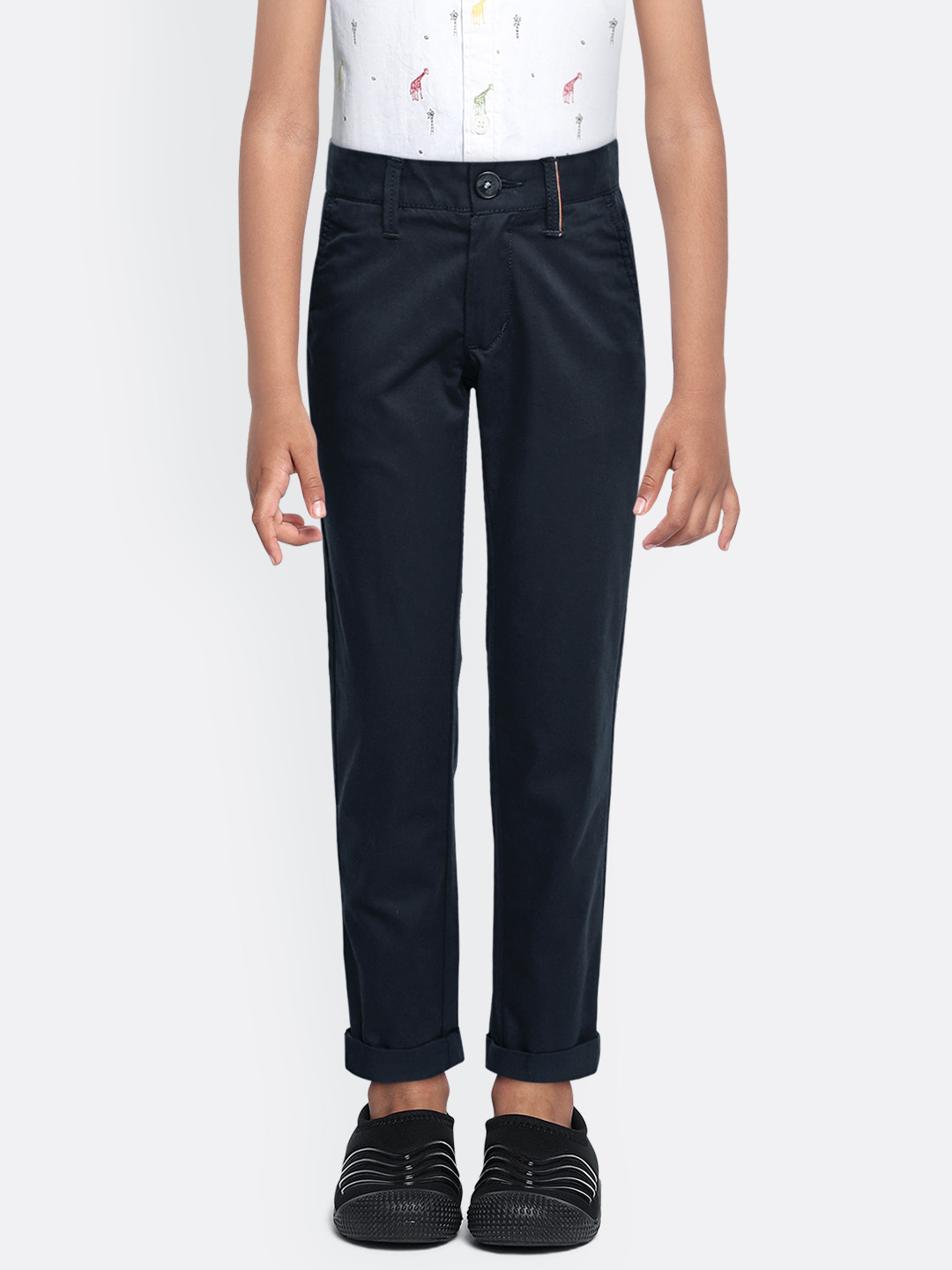 

Indian Terrain Boys Navy Blue Slim Fit Chinos