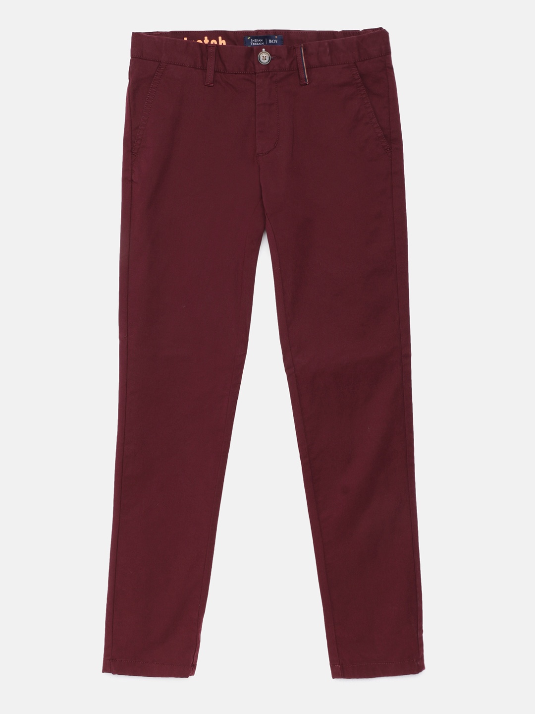 

Indian Terrain Boys Red Slim Fit Chinos
