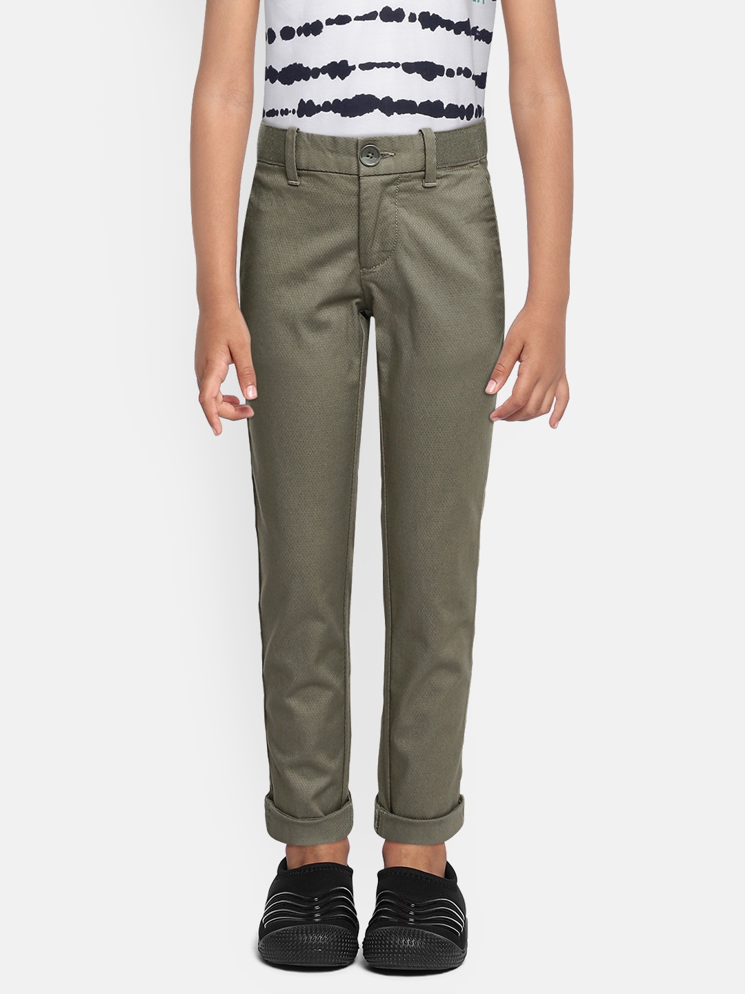 

Indian Terrain Boys Olive Green Slim Fit Chinos