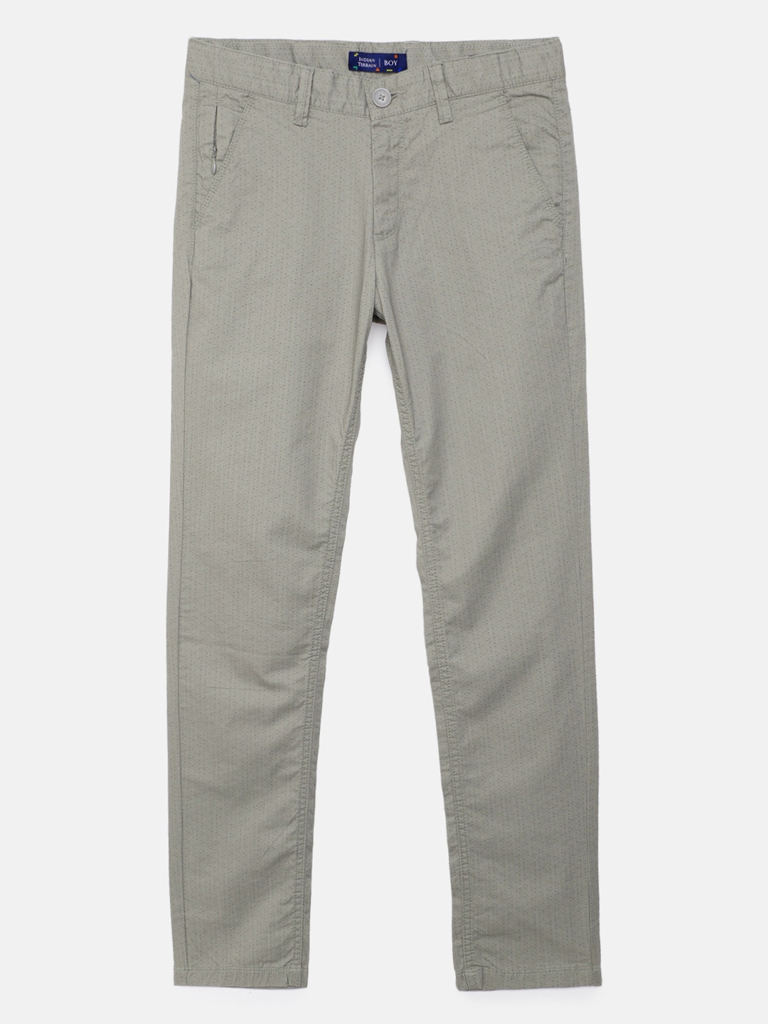 

Indian Terrain Boys Grey Regular Fit Chinos