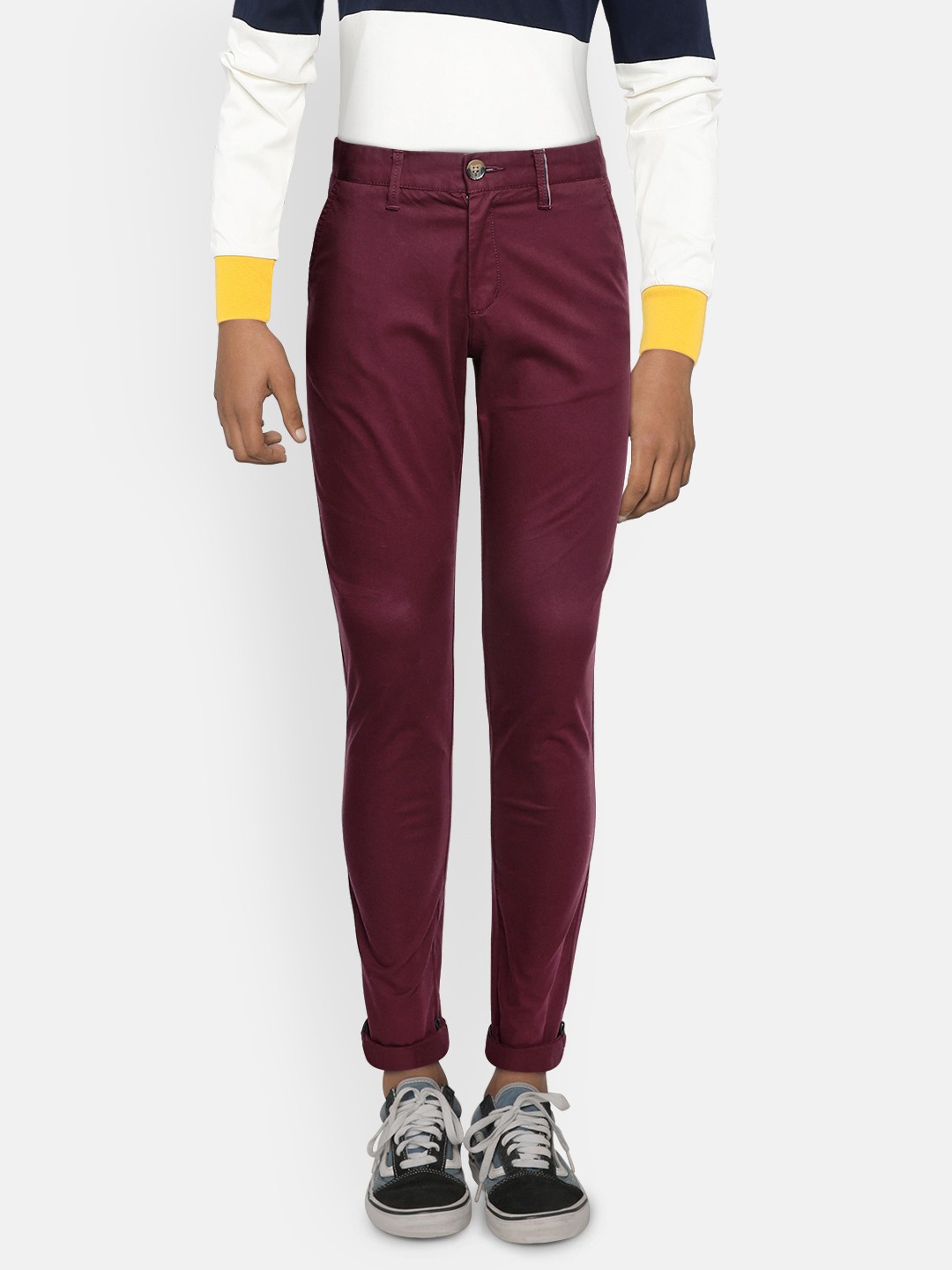 

Indian Terrain Boys Burgundy Slim Fit Chinos