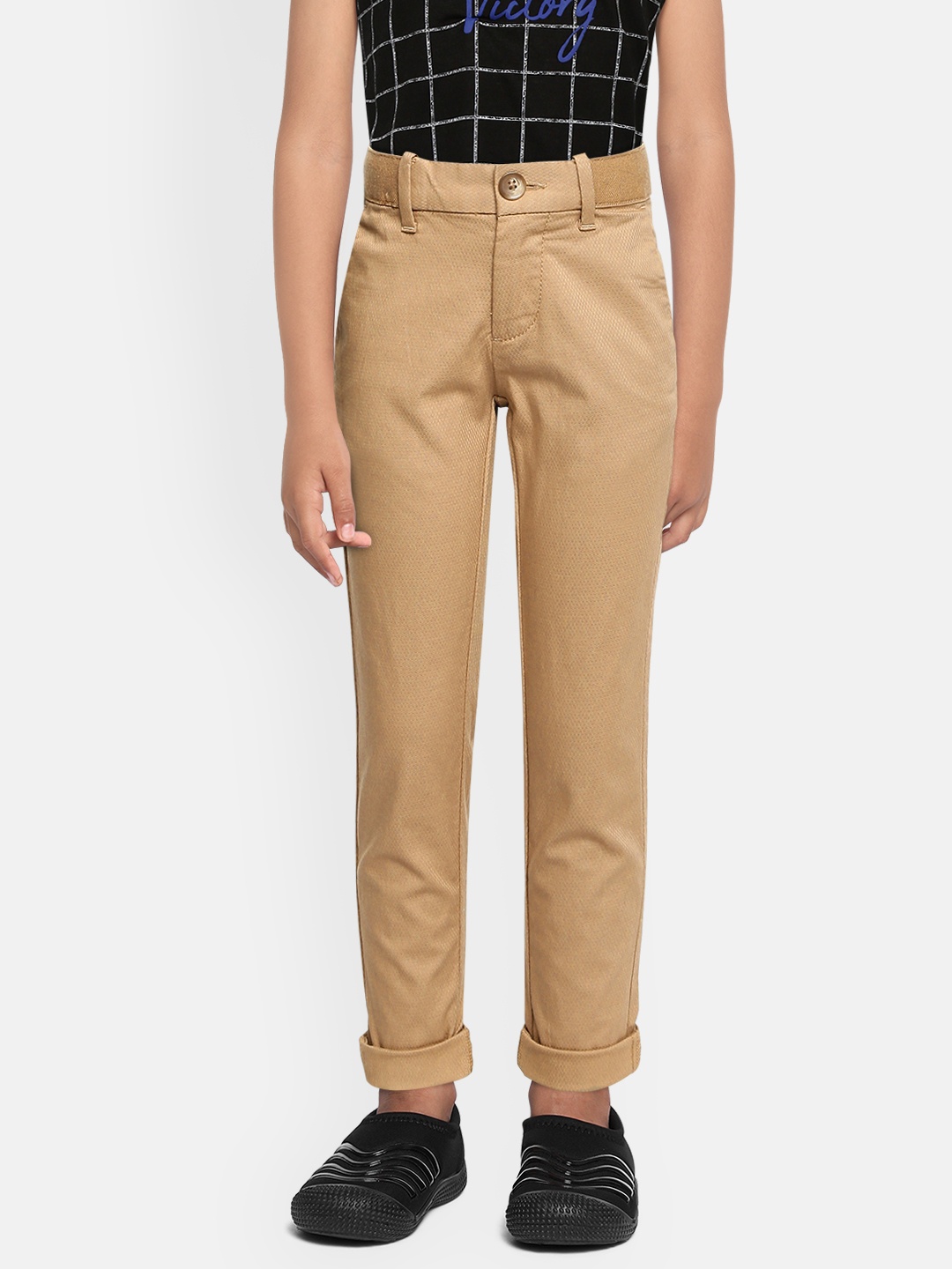 

Indian Terrain Boys Beige Solid Chinos