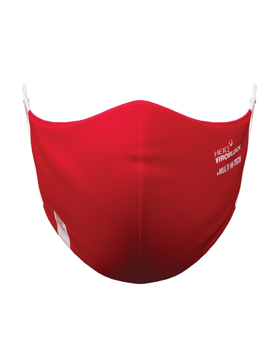 

HEIQ VIROBLOCK Adults Solid 4-Ply Reusable Hi-Tech Protective Outdoor Mask, Red