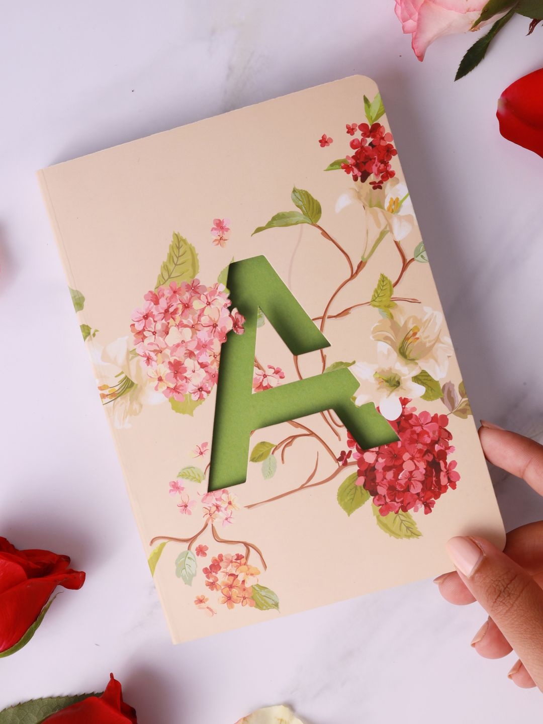 

Doodle Unisex Beige & Green Initial A Notebook Gift
