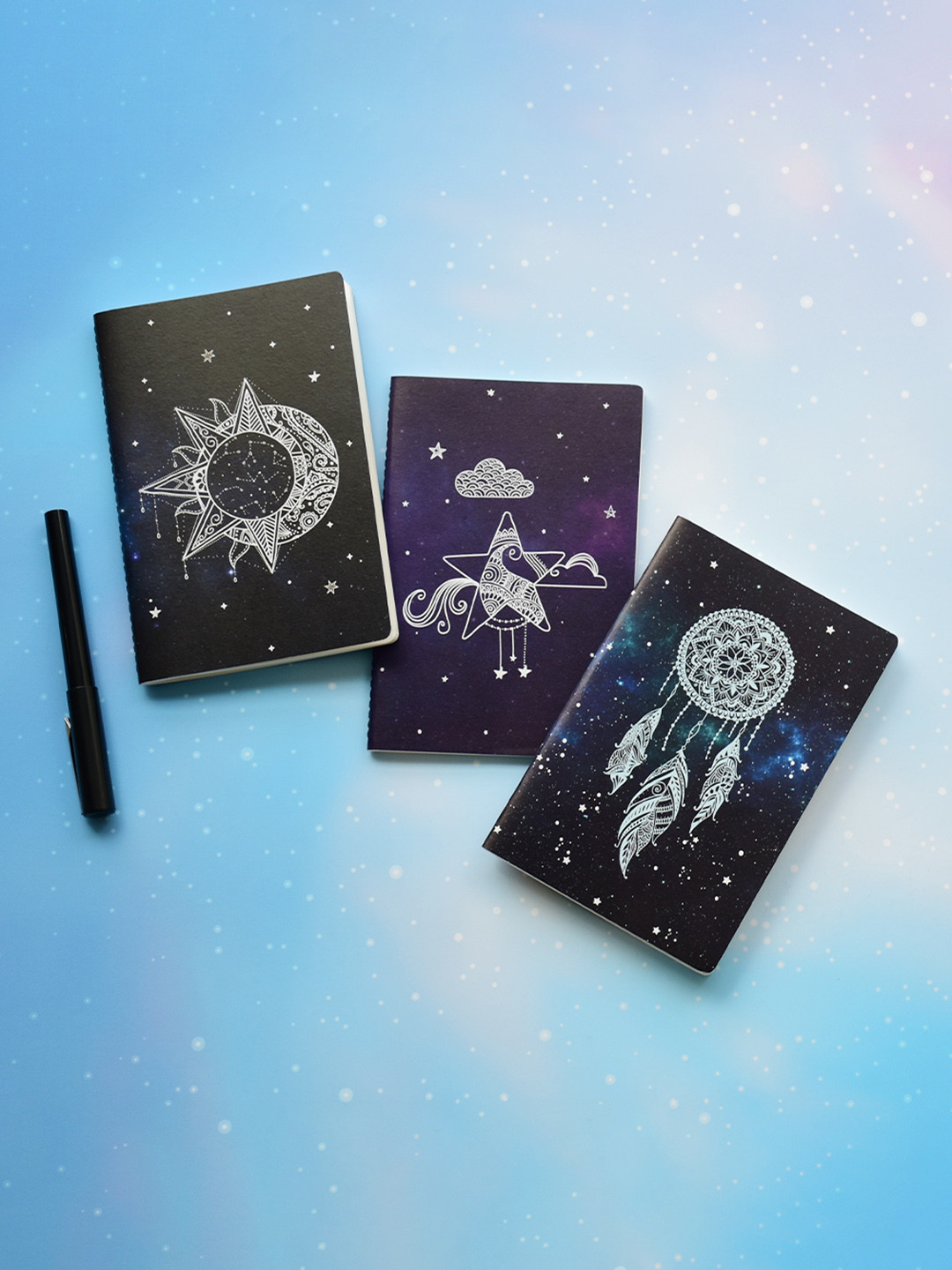 

Doodle Set Of 3 Navy Blue & White Beyond the Stars Diaries