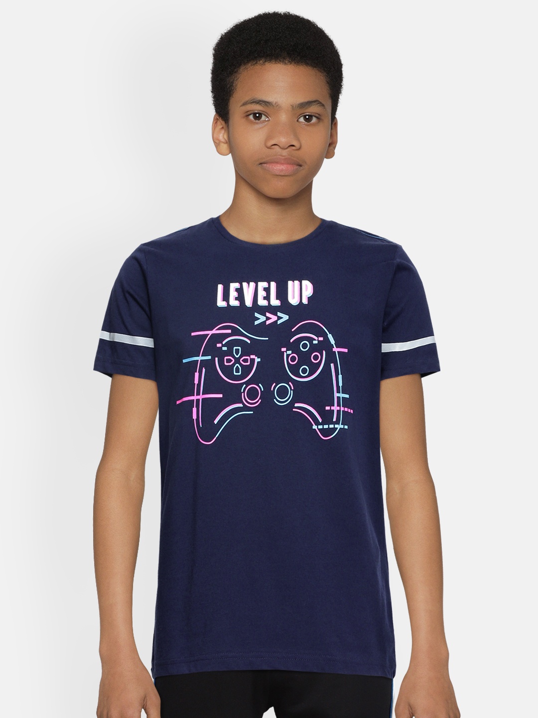 

Indian Terrain Boys Blue Printed Pure Cotton T-shirt