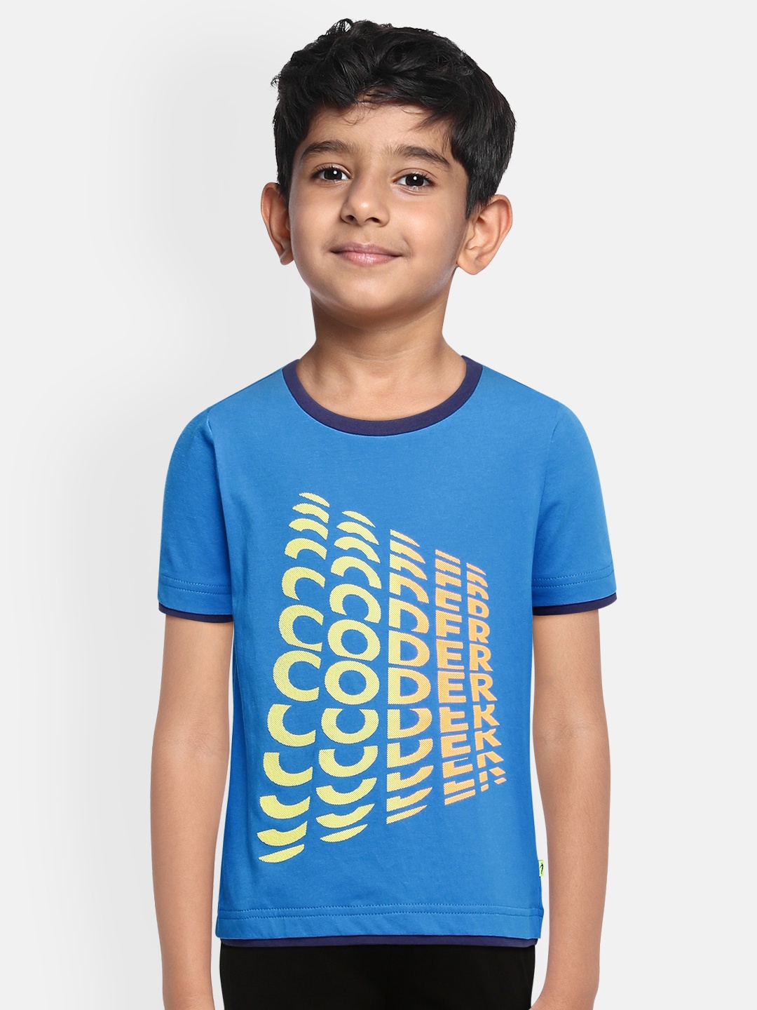 

Indian Terrain Boys Blue Printed Pure Cotton T-shirt