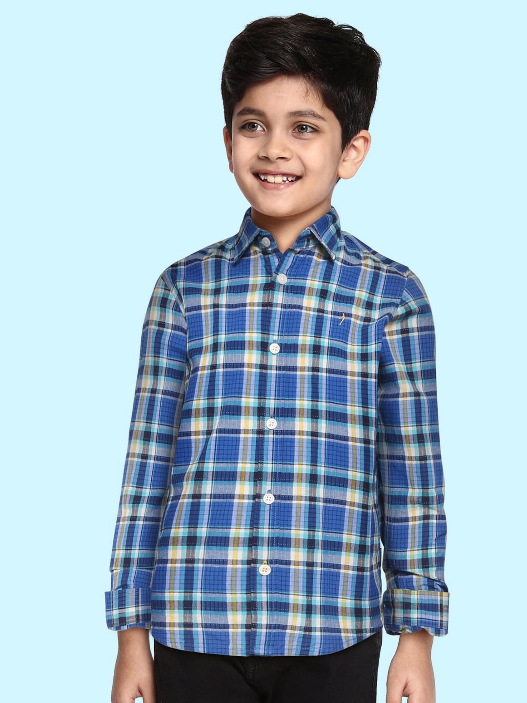 

Indian Terrain Boys Blue & White Checked Casual Shirt