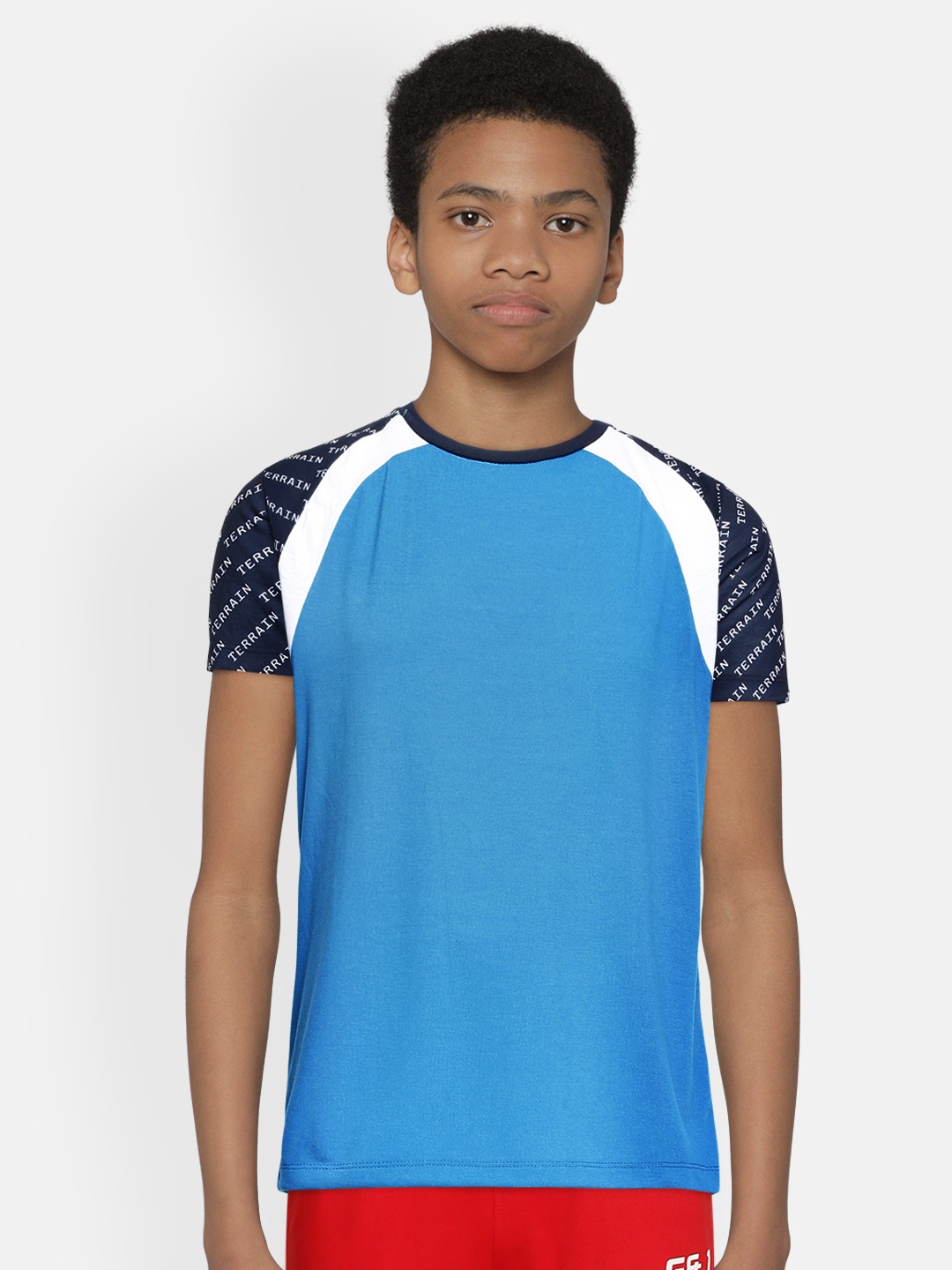 

Indian Terrain Boys Green Typography Printed T-shirt