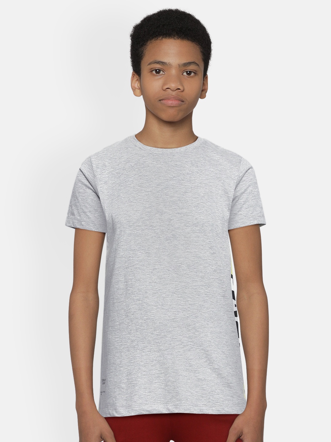 

Indian Terrain Boys Grey Typography Printed T-shirt
