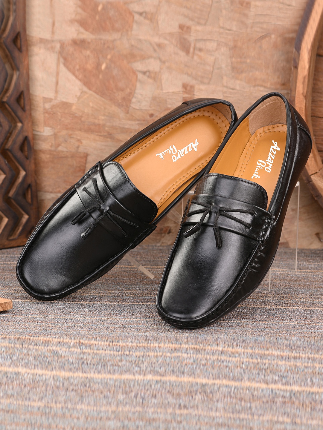 

Azzaro Black Men Black Loafers