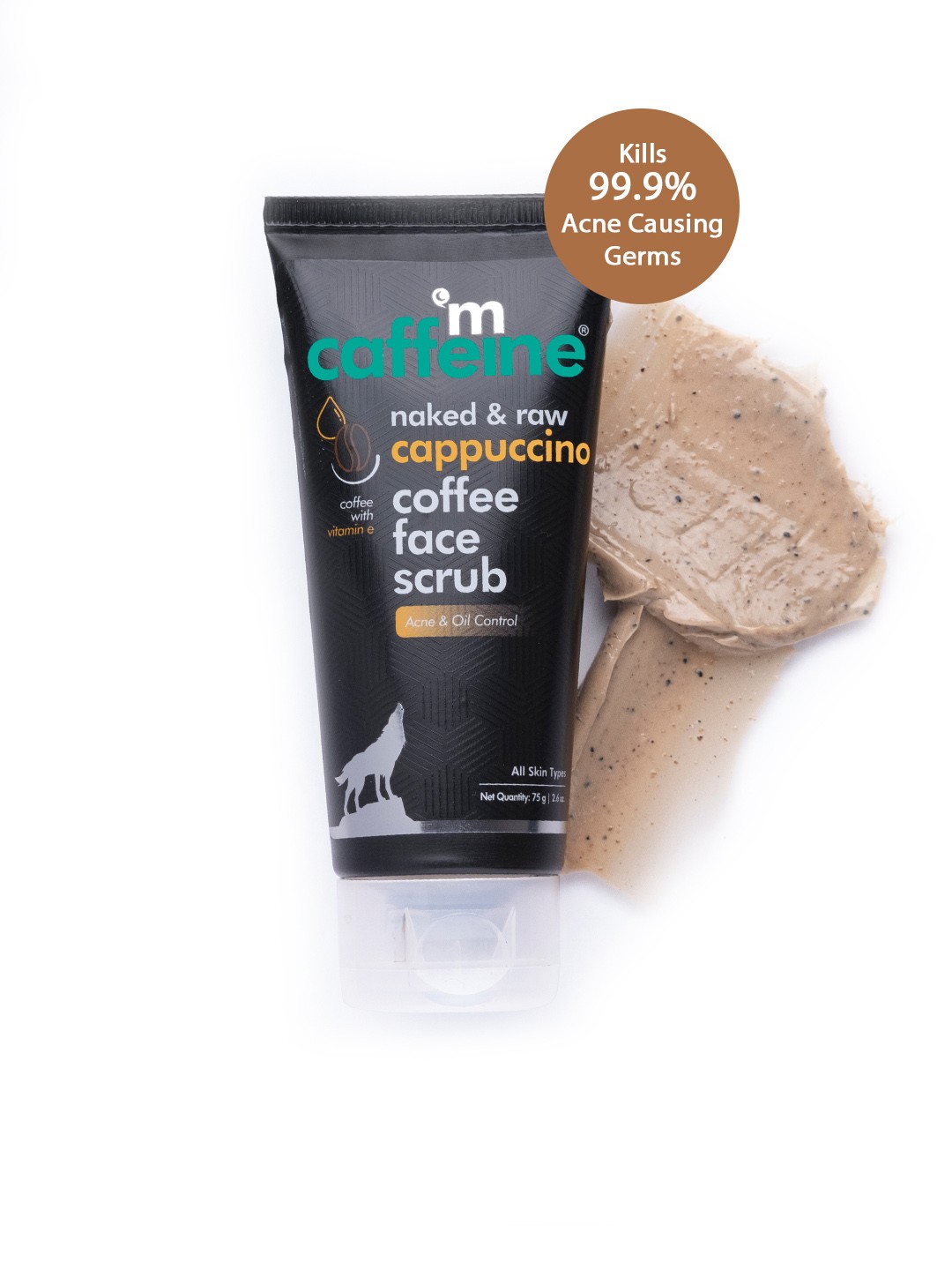 

MCaffeine Anti-Acne Cappuccino Scrub with Coffee for Mild Exfoliation & Oil Control-75g, Brown