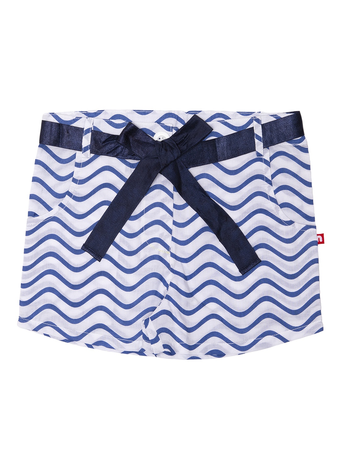 

Nino Bambino Girls White Striped Organic Cotton Regular Fit Sustainable Regular Shorts