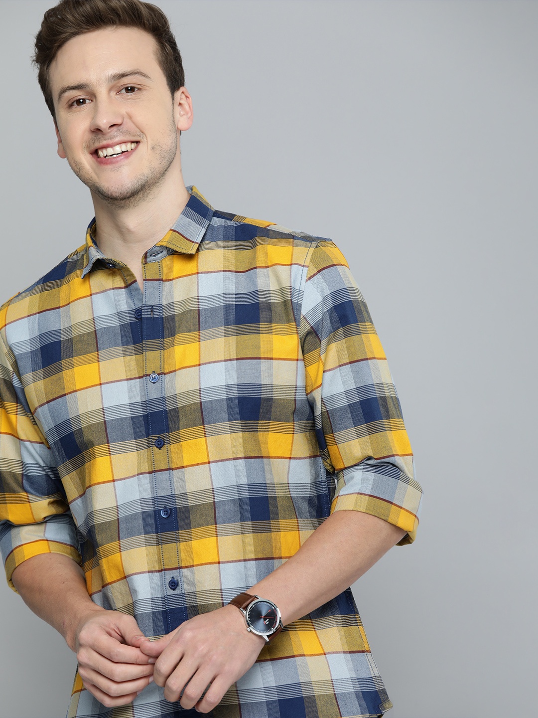 

Mast & Harbour Men Multicoloured Opaque Checked Pure Cotton Casual Shirt, Multi