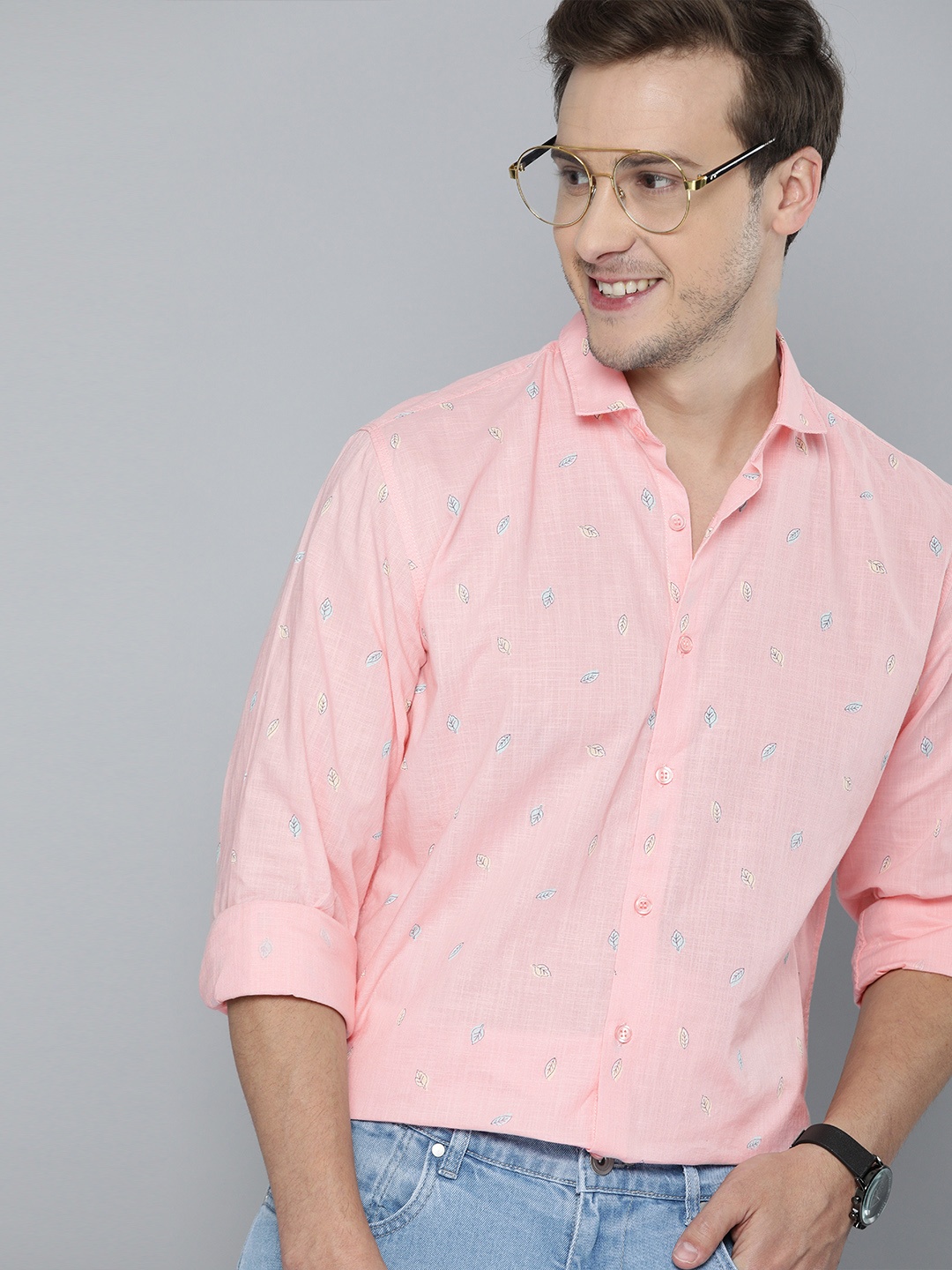 

Mast & Harbour Men Pink Opaque Printed Casual Shirt