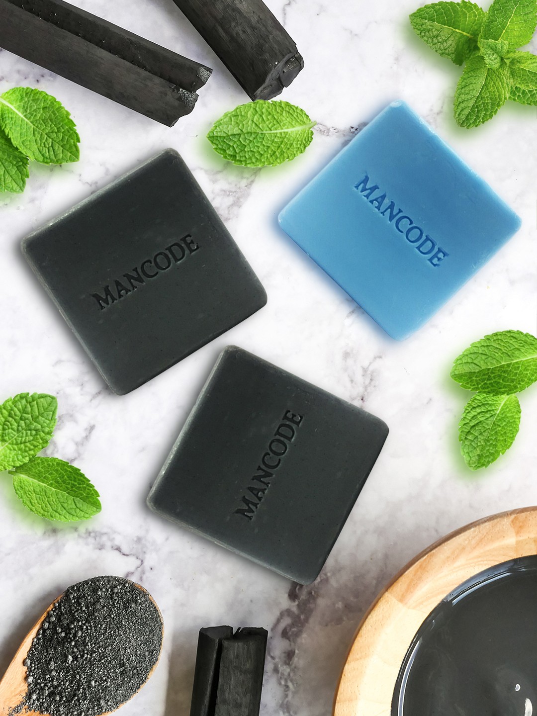 

MANCODE Men Pack of 3 Black Charcoal And Refreshing Cool Menthol Soap Bars