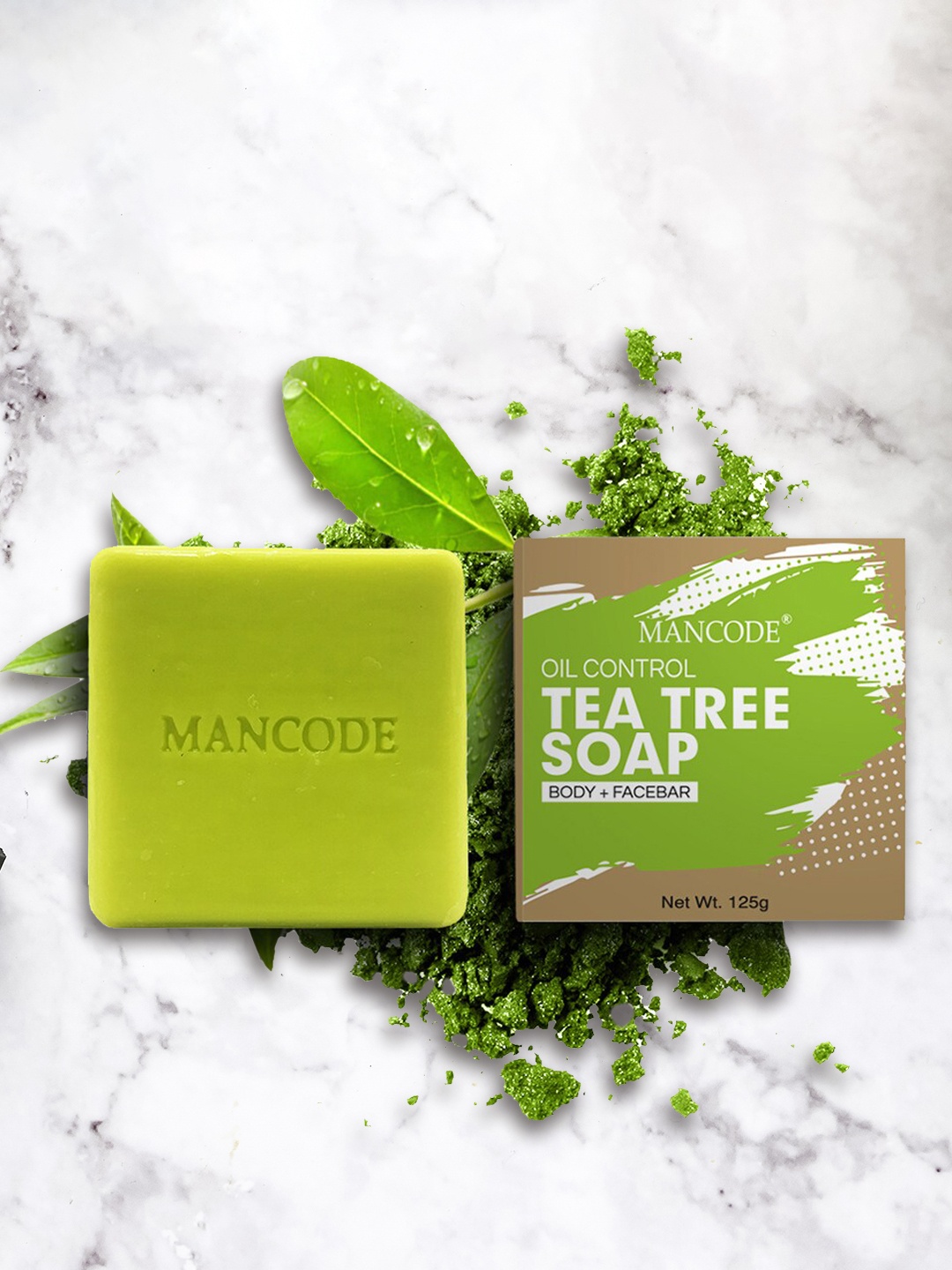 

MANCODE Men Pack of 2 Green Tea Tree Oil Control Soap Bars
