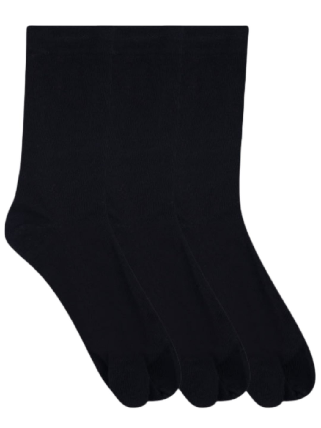 

N2S NEXT2SKIN Women Pack Of 3 Black Solid Cotton Calf-Length Thumb Socks