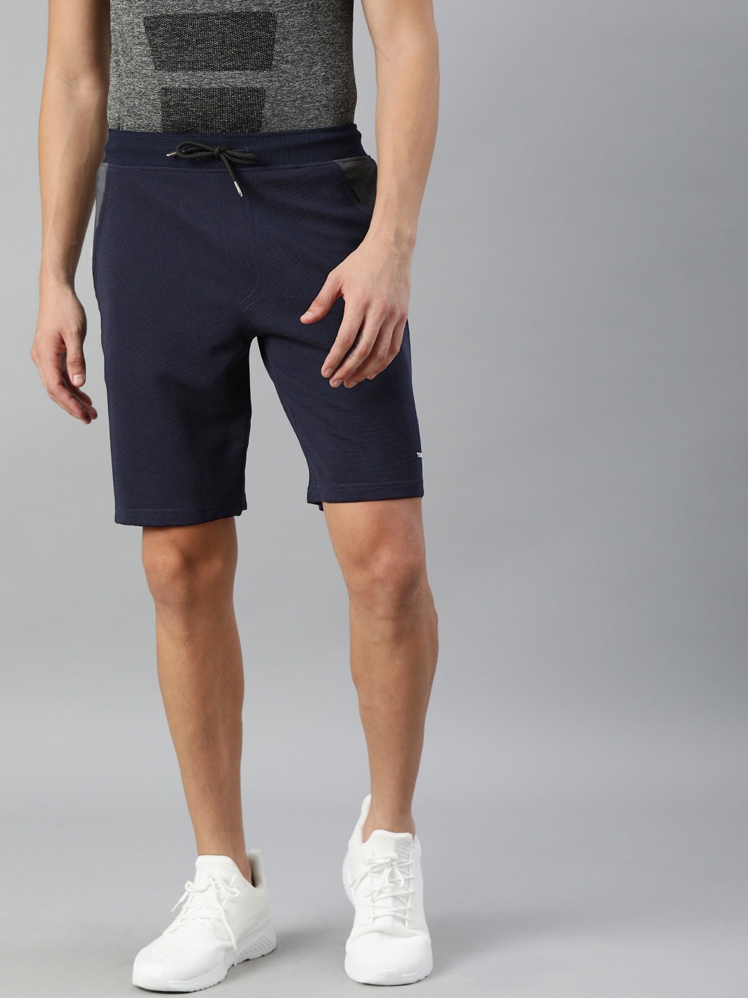 

TOM BURG Men Navy Blue Mid-Rise Regular Shorts