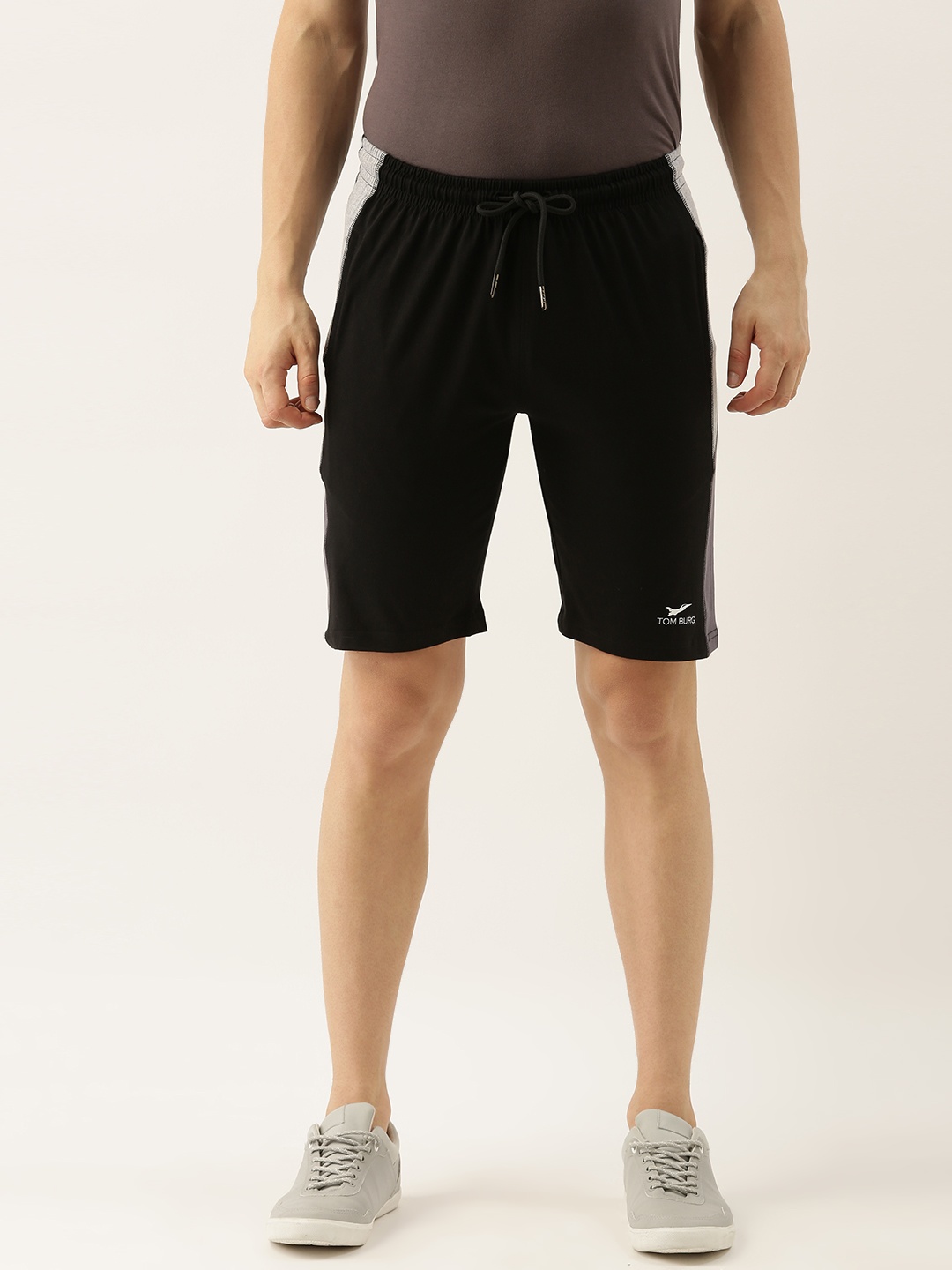 

TOM BURG Men Black Mid-Rise Regular Shorts