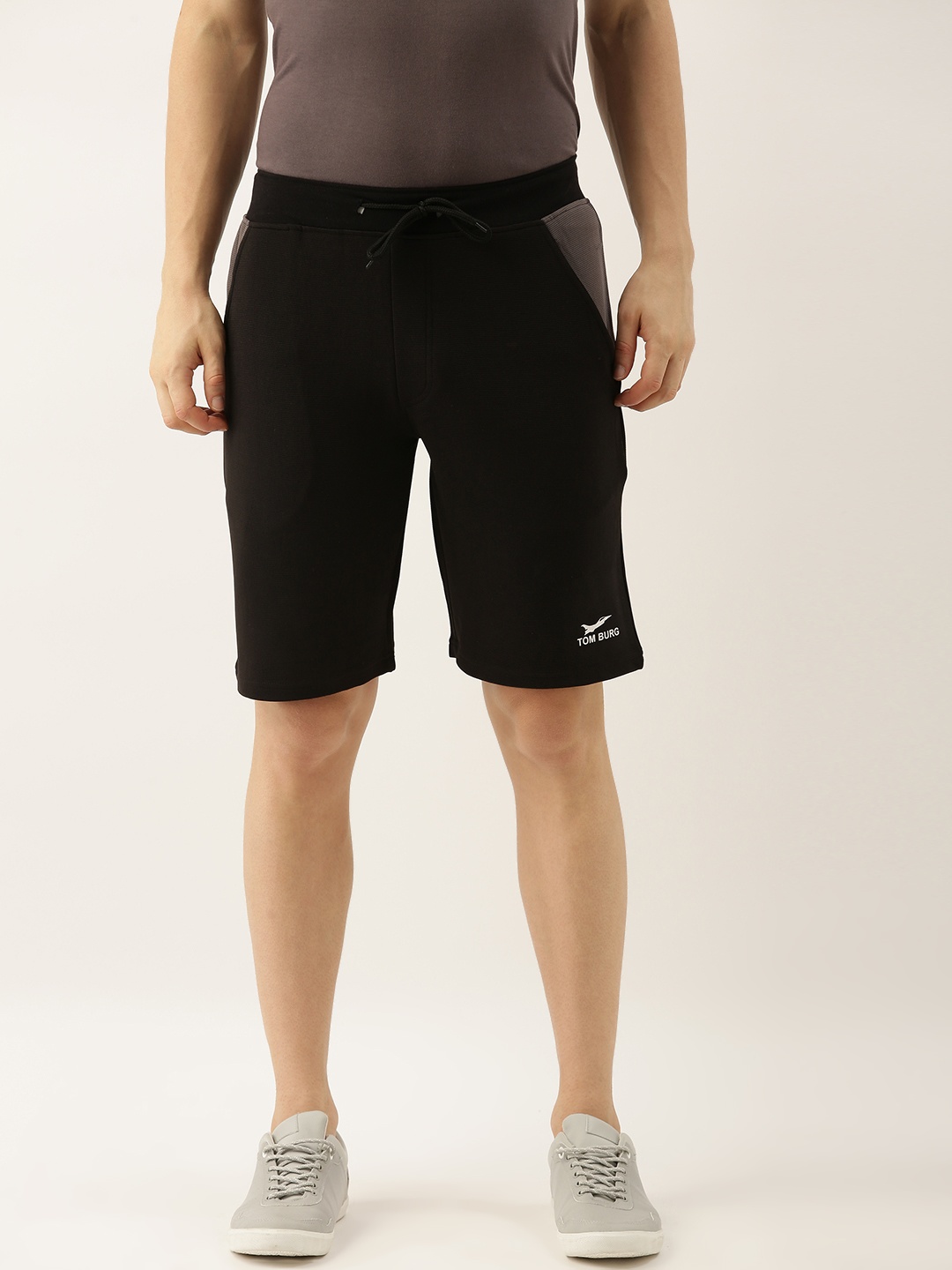 

TOM BURG Men Black Mid-Rise Regular Shorts