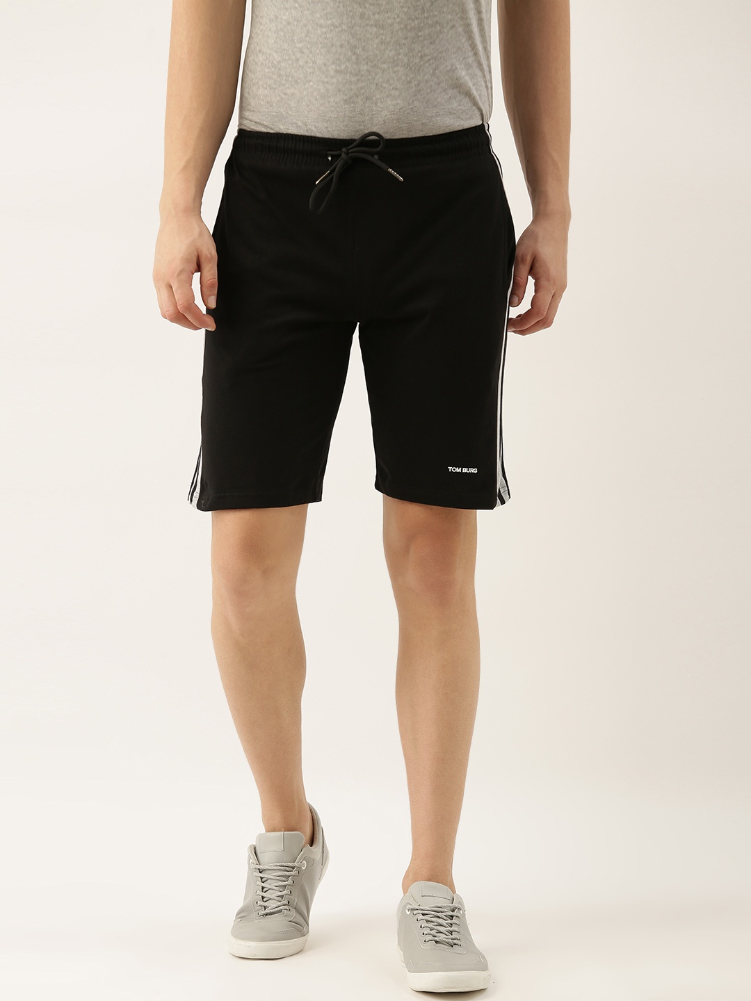 

TOM BURG Men Black Mid-Rise Regular Shorts