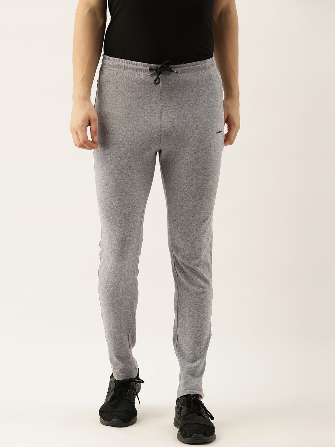 

TOM BURG Men Grey Solid Slim Fit Track Pants