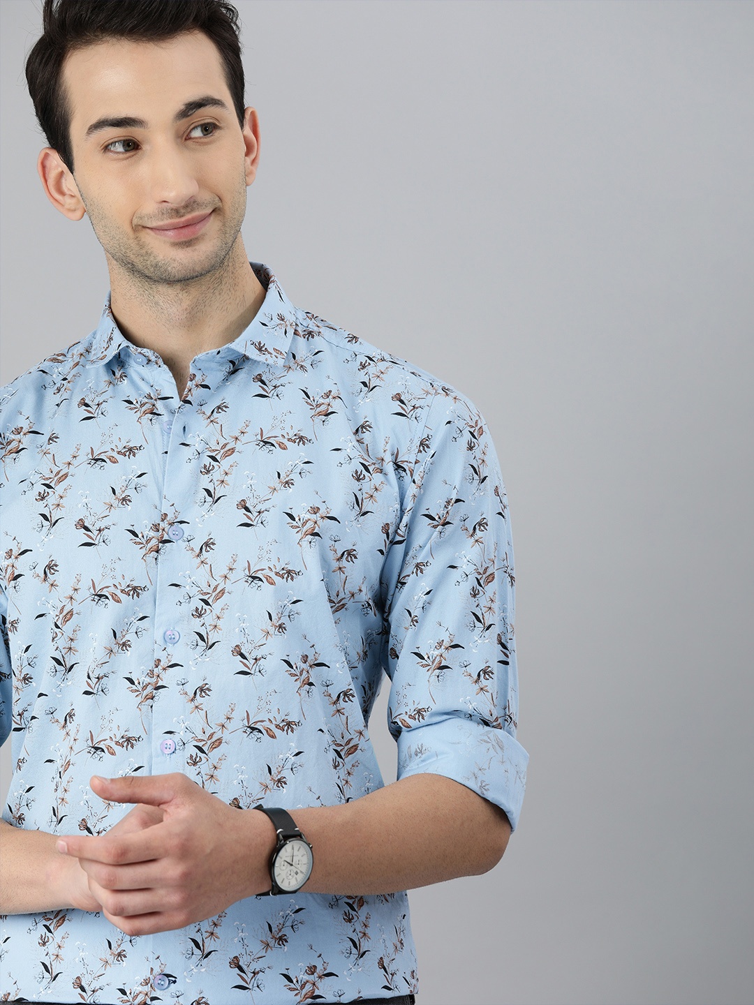 

Mast & Harbour Men Blue & Brown Floral Printed Casual Shirt