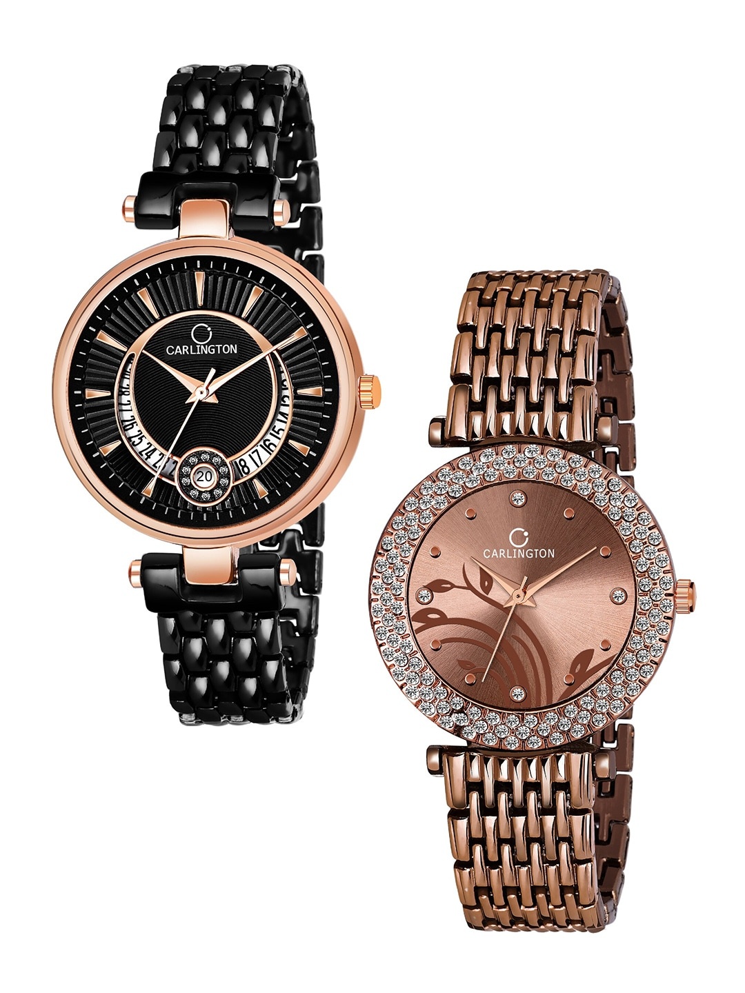 

CARLINGTON Women Pack Of 2 Analogue Watches Combo Bella, Black